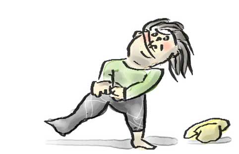 タイツが履けない人 イラスト