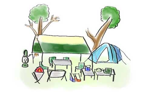 キャンプサイト イラスト