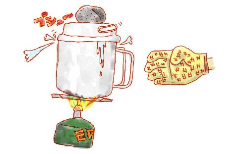 ガスストーブで炊飯 イラスト