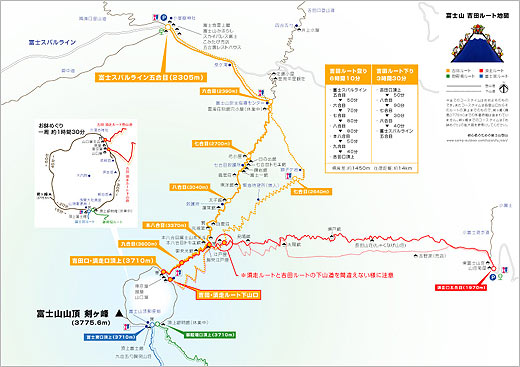 富士山 吉田ルートの地図