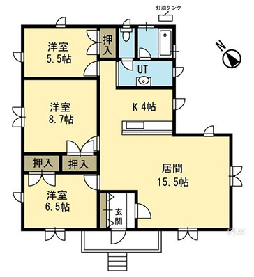 旭川の自宅の間取り