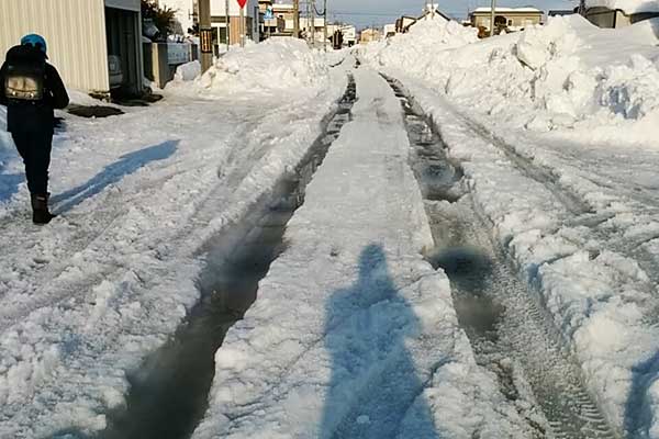 旭川の道路 ワダチ