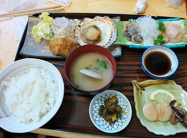 佐呂間のホタテ定食 1400円