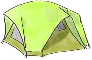 Aフレーム型テントのイラスト