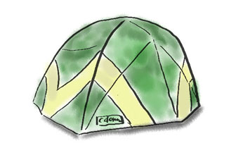 コールマンのドーム型テントのイラスト