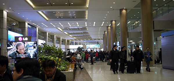 ソウルのインチョン空港　到着ロビー