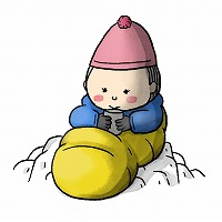 フリーのイラスト（ウェブでの使用不可）登山の寝袋