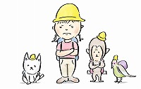 フリーのイラスト（ウェブでの使用不可）　桃太郎みたいな登山