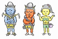 フリーのイラスト（ウェブでの使用不可）　鬼の登山家