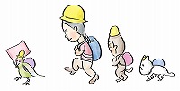 フリーのイラスト（ウェブでの使用不可）　登山のツアー