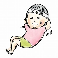 フリーのイラスト（ウェブでの使用不可） 登山の体力づくり 腹筋 