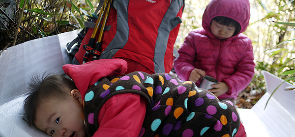 赤ちゃんと子供と二ツ森山登山