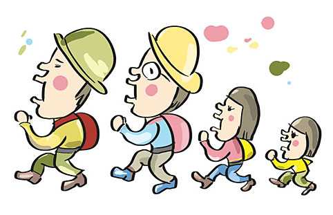 子どもと登山 イラスト