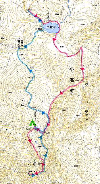 登山コース -白駒池駐車場から天狗岳- 