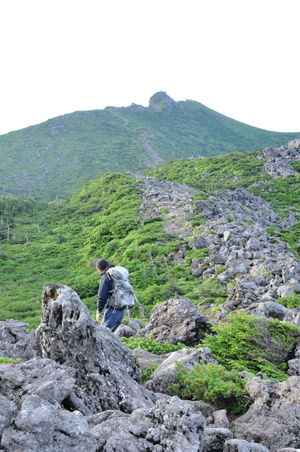 天狗岳山頂への登山道