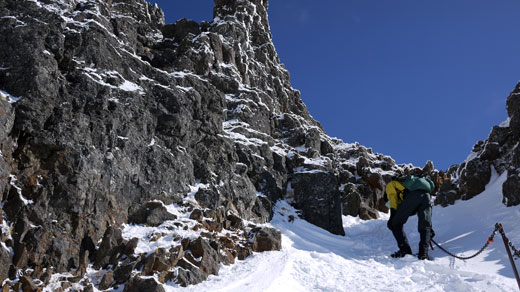 八ヶ岳の文三郎尾根　雪山