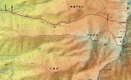 赤岳登山地図