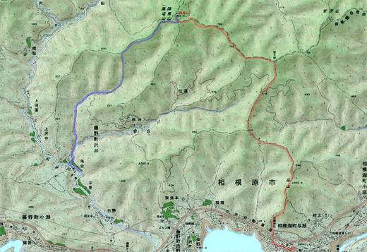 相模湖から陣馬山のコース