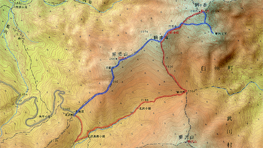 甲斐駒ケ岳 北沢峠からの地図