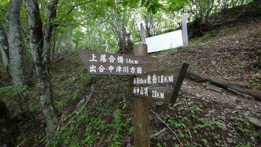 八丁峠の分岐