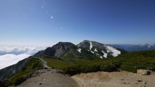 杓子岳と白馬鑓ヶ岳