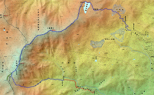 クリックして画像を拡大 白馬岳登山地図