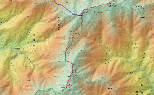 赤石岳登山の地図