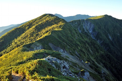 小河内岳への稜線