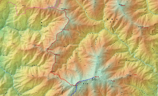 荒川岳登山の地図