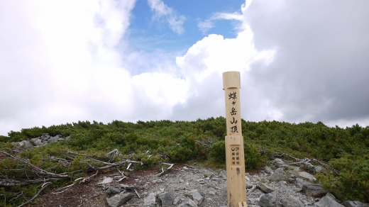 蝶ヶ岳の山頂