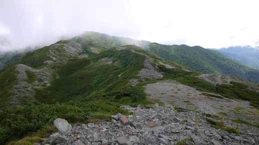 蝶ヶ岳から常念岳への稜線