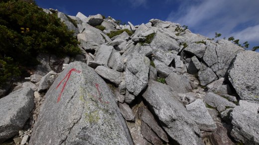 常念岳への登山道の様子