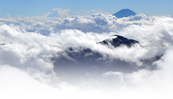 赤石岳からみた富士山