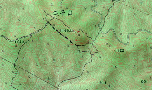 二子山 中央陵への地図