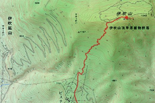 伊吹山登山の地図