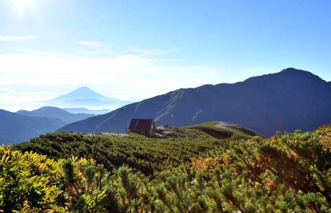 荒川岳と富士山