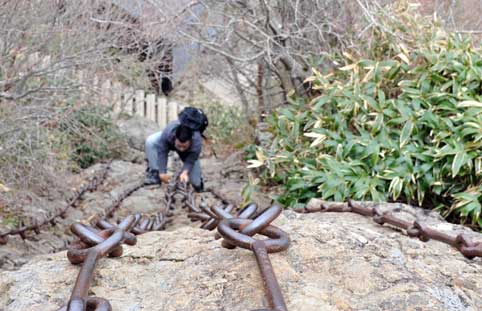 石鎚山の鎖場