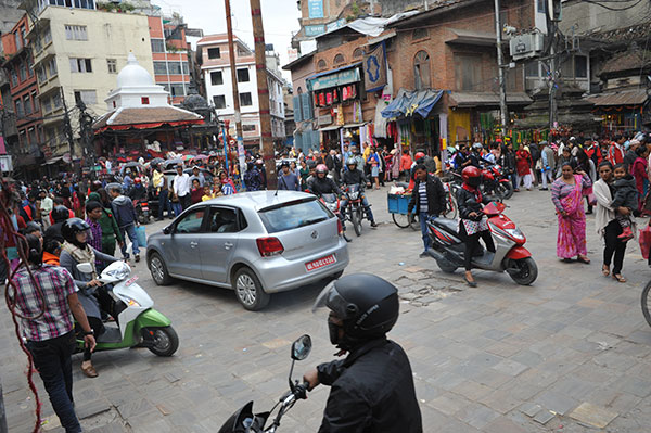 ネパール　カトマンズの街並み
