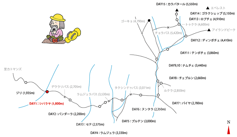 ネパール・エベレストトレッキングマップ