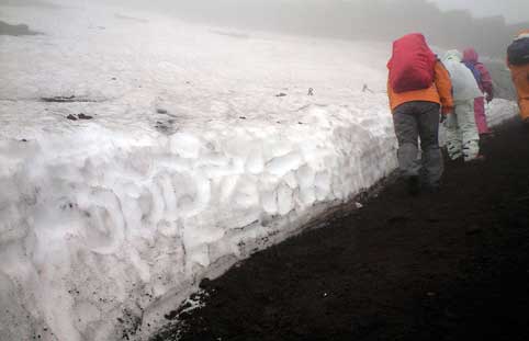 7月の富士山　残雪