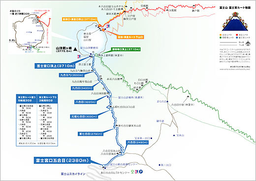 富士宮ルートの登山地図