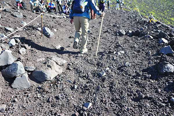 富士宮ルートの登山道の様子