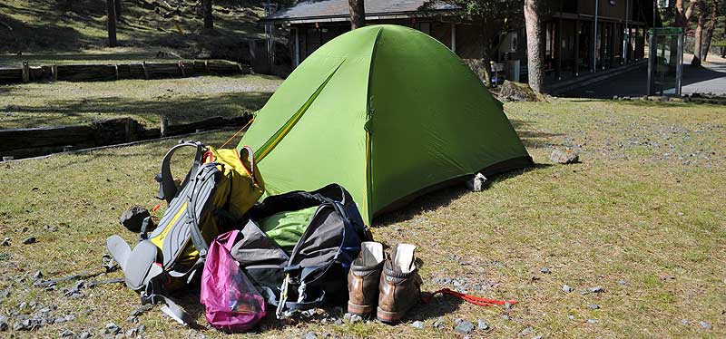 霧島山のキャンプ場とアライのエアライズ2