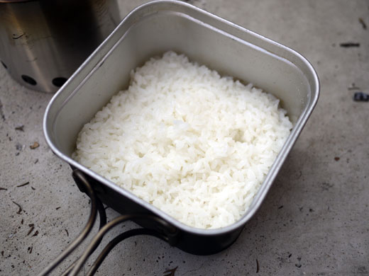 ソロストーブで炊いたお米