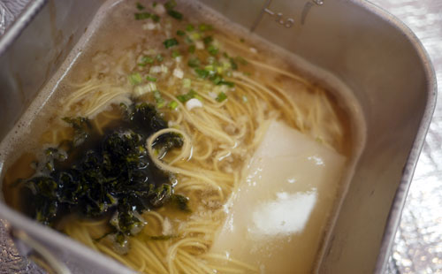 登山料理　棒ラーメン