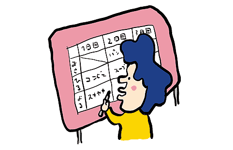 食料計画を立てる人 イラスト
