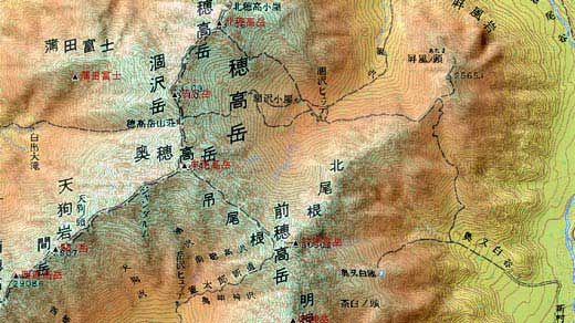 カシミールの地図 5万分の1地形図