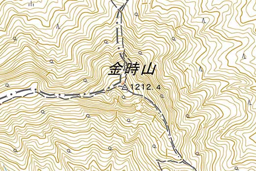 金時山の地形図