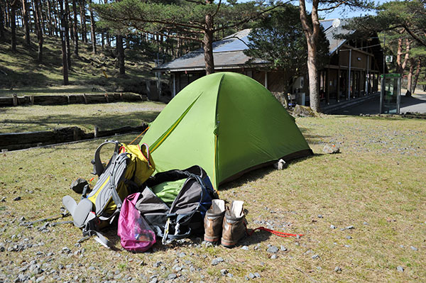 霧島山のキャンプ場とアライのエアライズ2