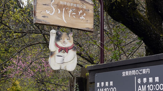 奥高尾のコーヒー屋 ふじだなの看板